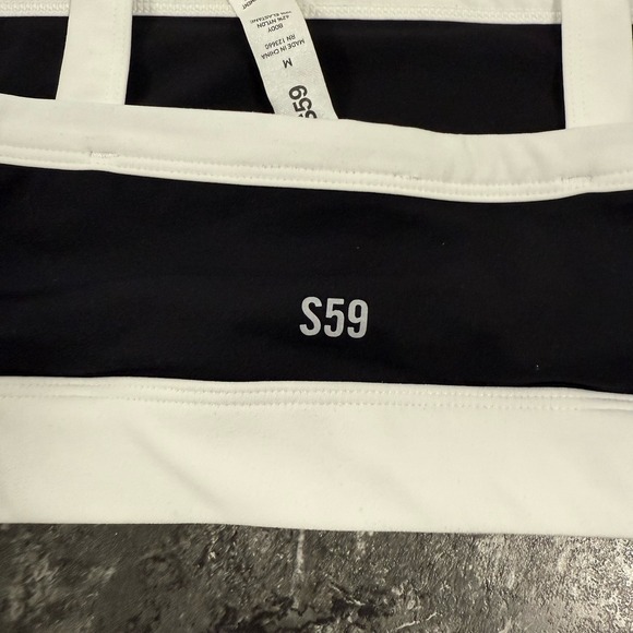 Splits59 Womens Monah Rigor Bra Unpadded Back Reflective Logo Black/White Sz M - Picture 5 of 8